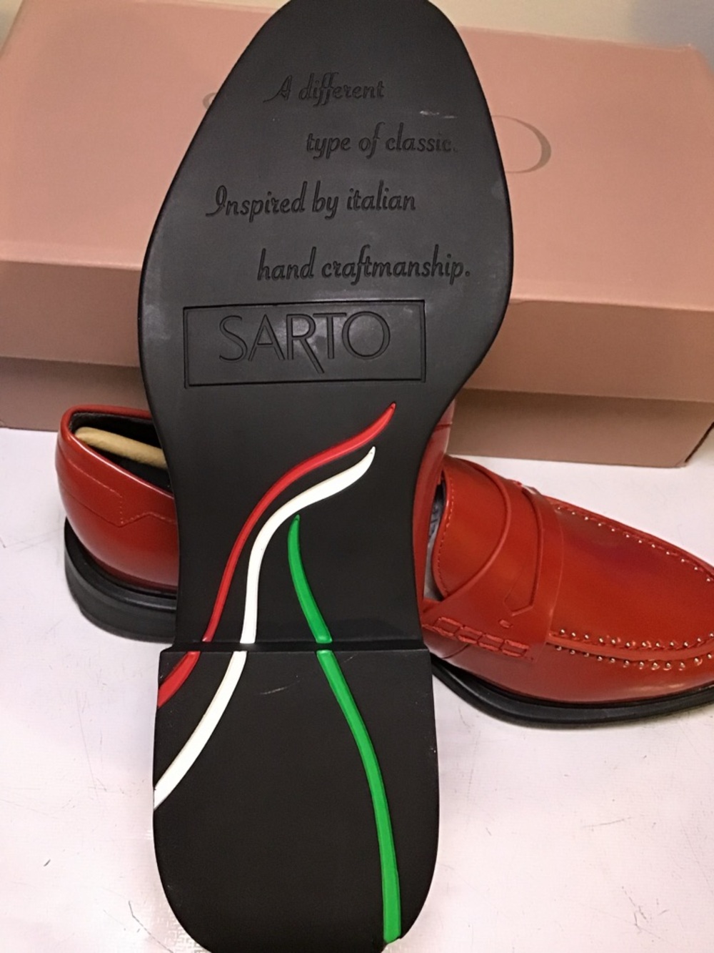 SARTO By Franco Sarto Women's Red Patent Penny Loafers - Picture 4 of 7